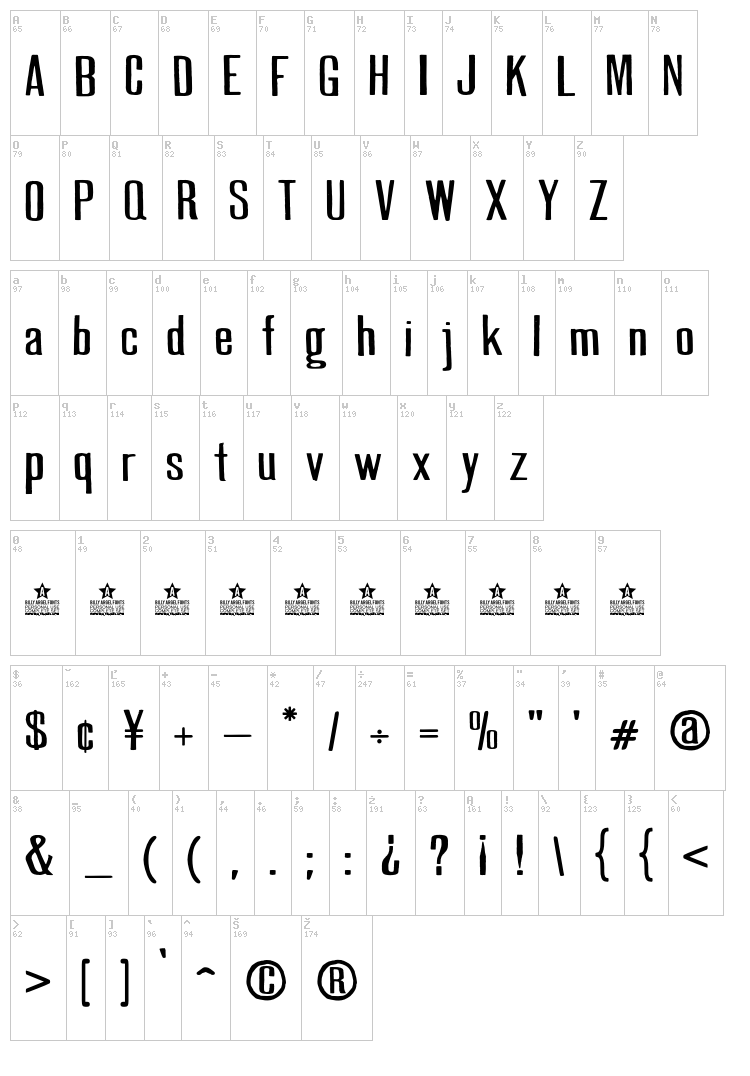 Good News font map